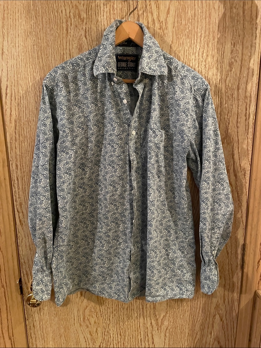 Wrangler George Strait Blue Paisley Button-Down Shirt